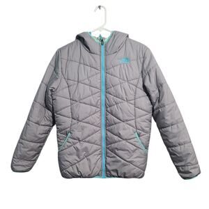 The North Face Reversible Gray Perrito Puffer Jacket Size 18